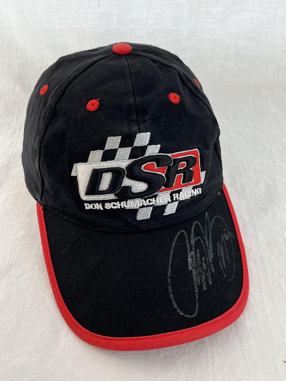 Don Schumacher Racing Hat Cap Strap Back One Size Black NHRA Drag Racing Signed